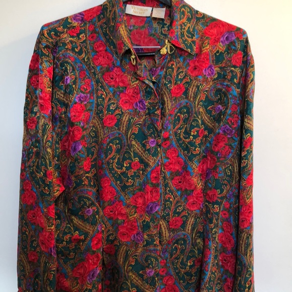 Victoria's Secret Other - VTG VS Gold Label 100% Silk Floral Robe size L